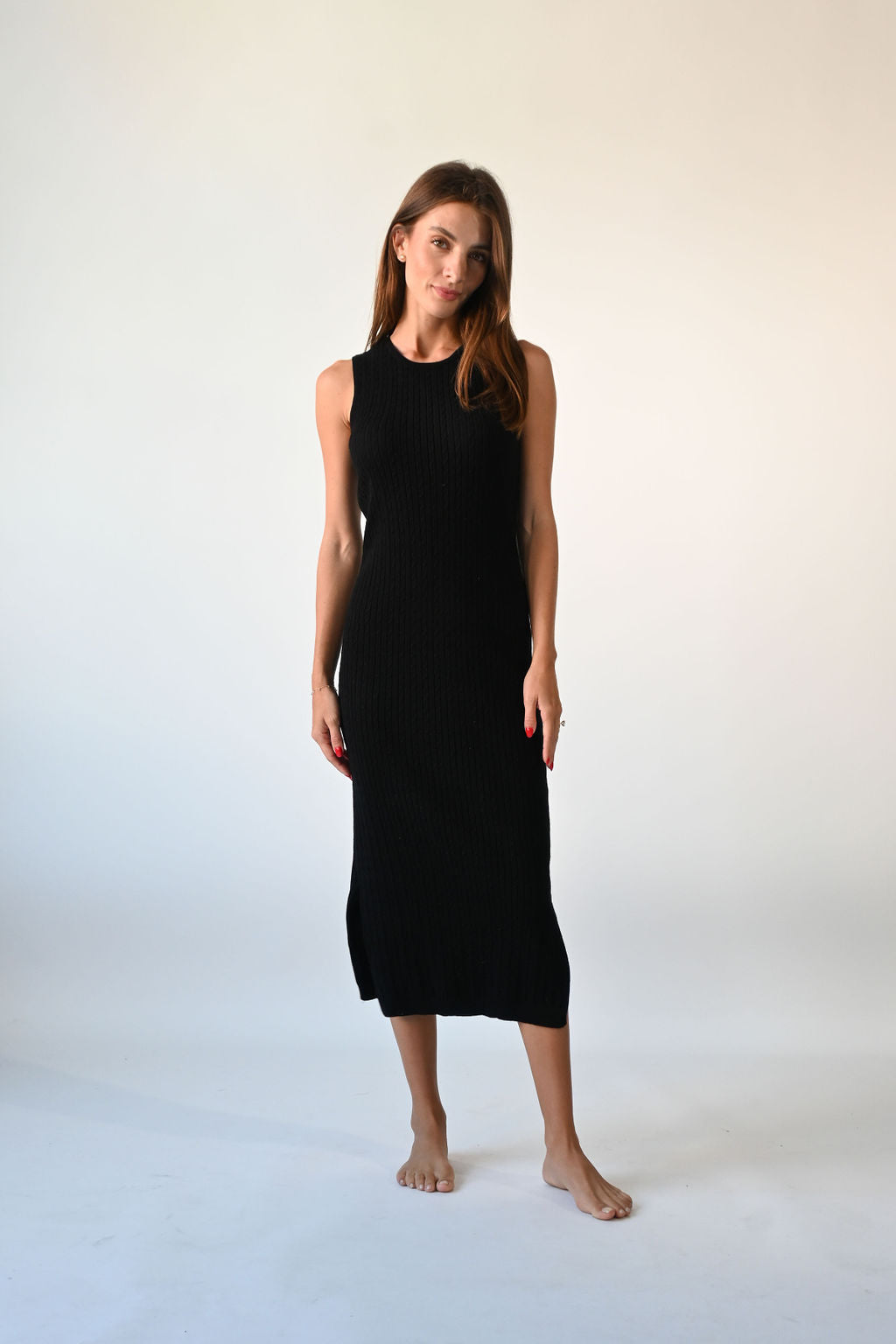 slim fit dress slacks Cable Knit Jumper Dress – By Tess Collection