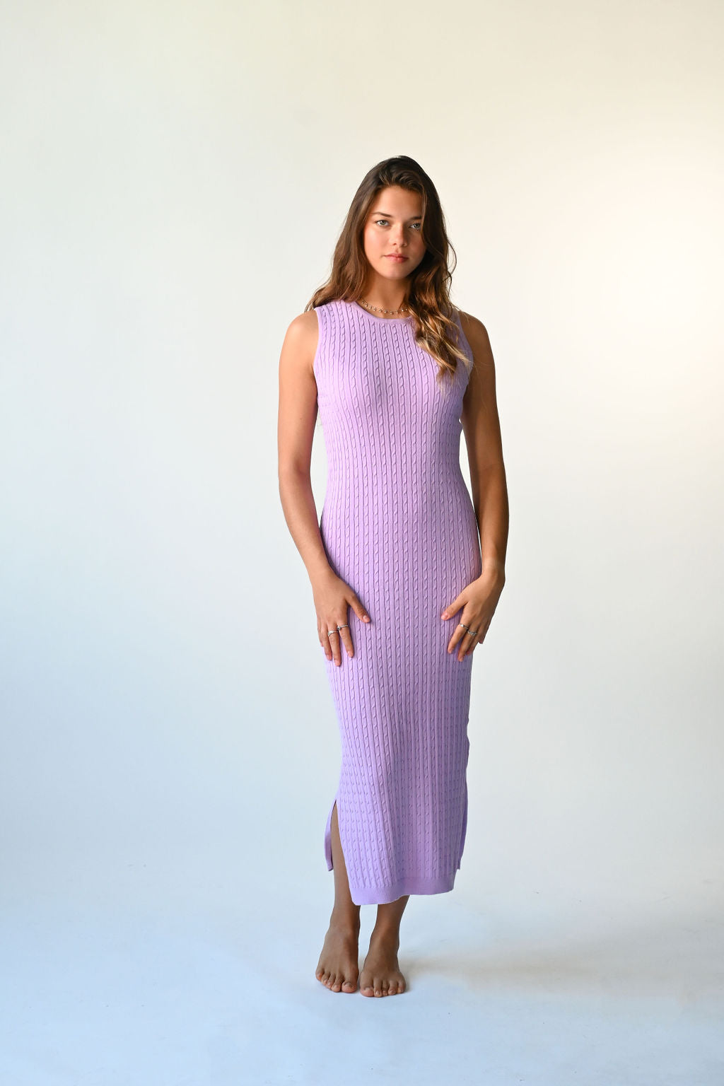 knee length dresses for ladies Cable Knit Jumper Dress
