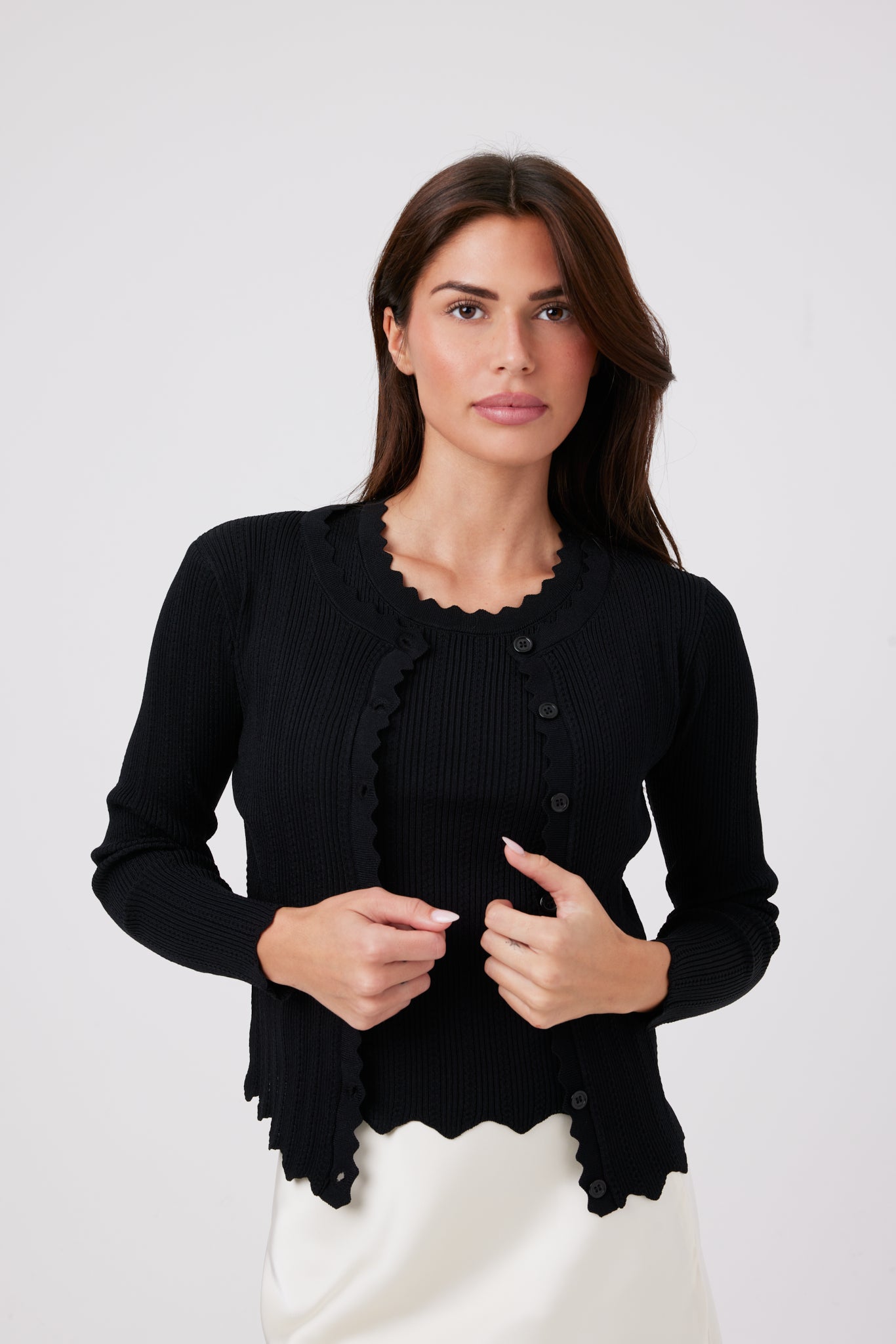 イタリア ツインセット TWINSET ニットパーカー　新品 Pointelle Twinset – By Tess Collection
