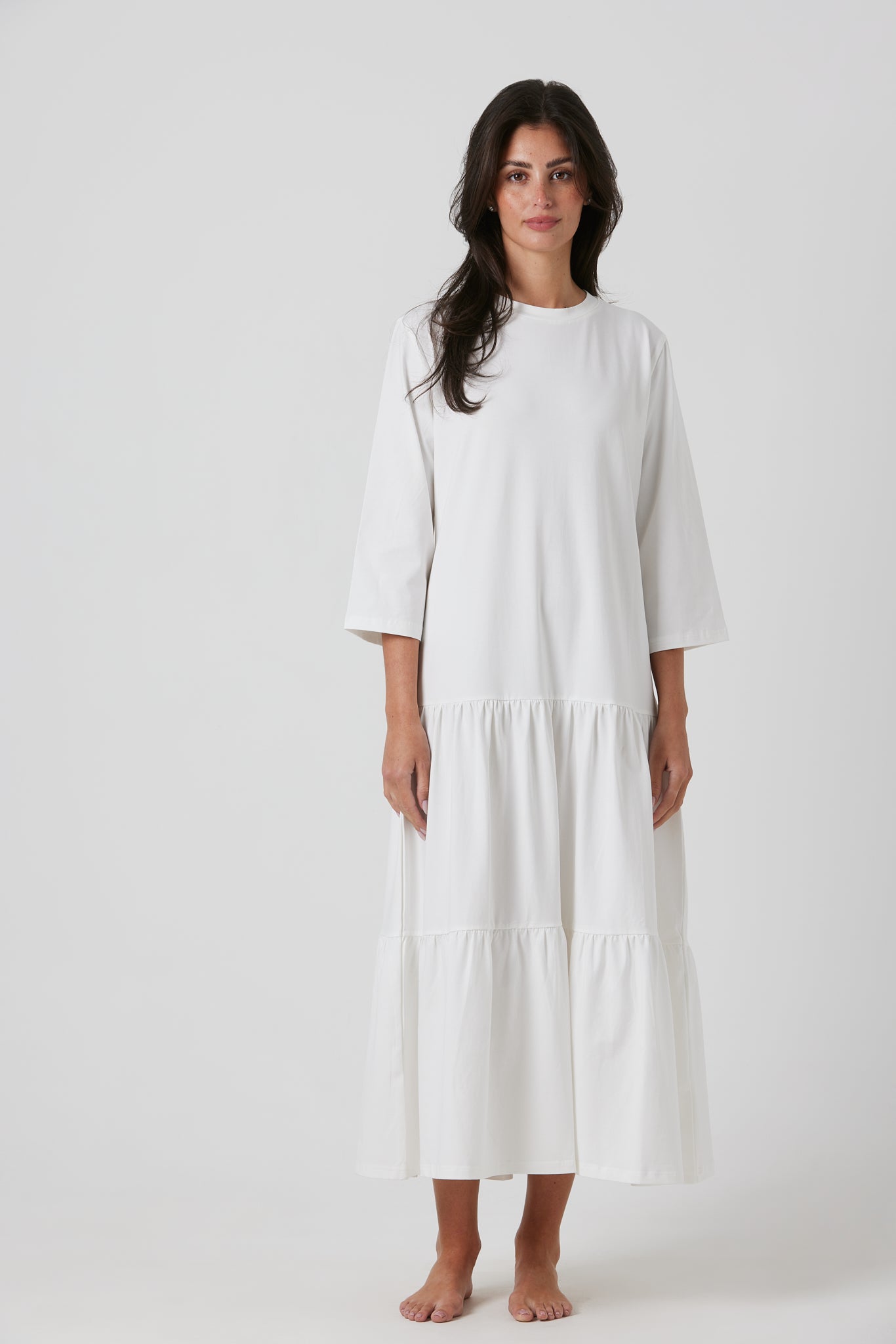 Tiered T-Shirt Dress By Tess Collection Tiered T-Shirt Dress By Tess Collection