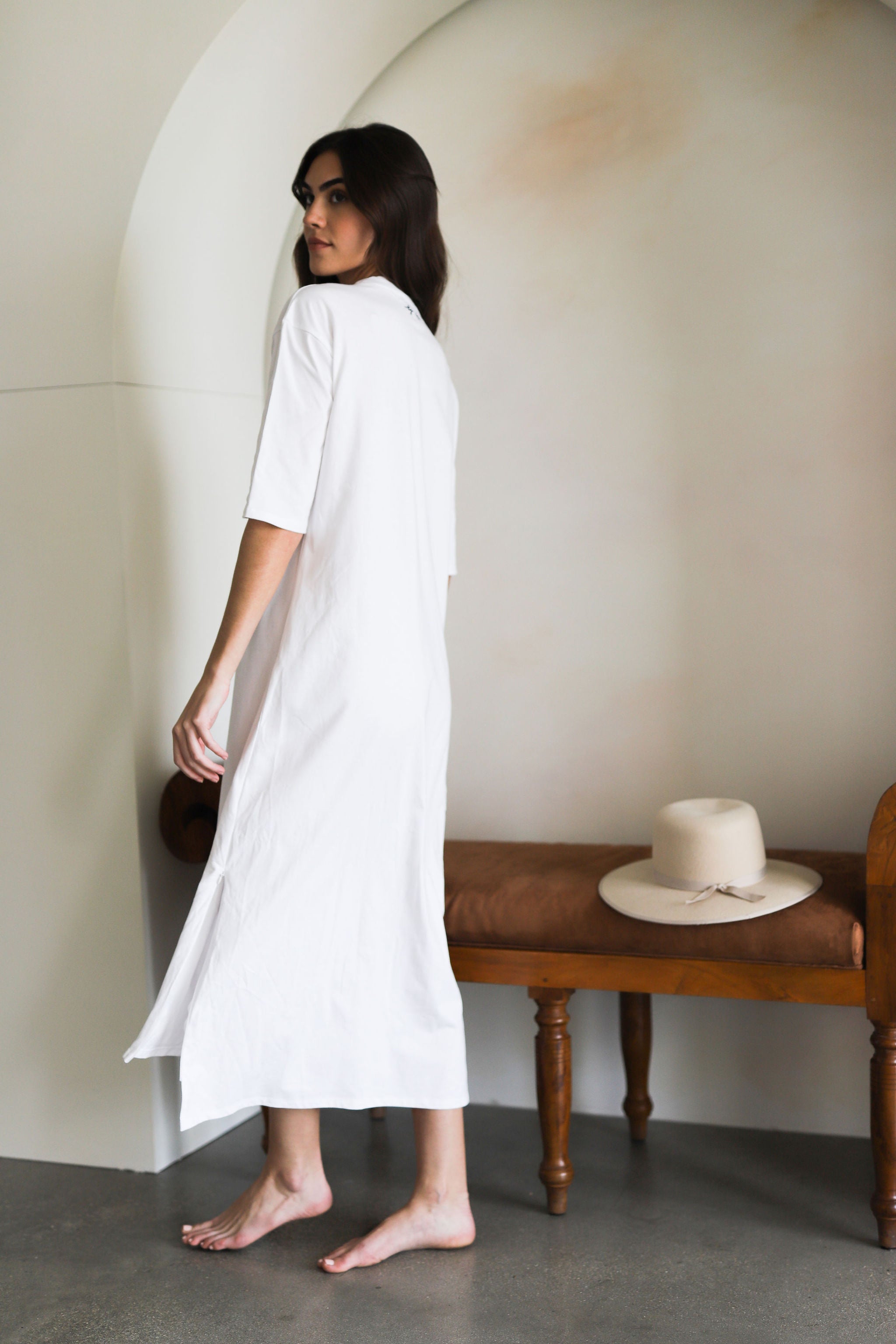 White T-Shirt Midi Dress