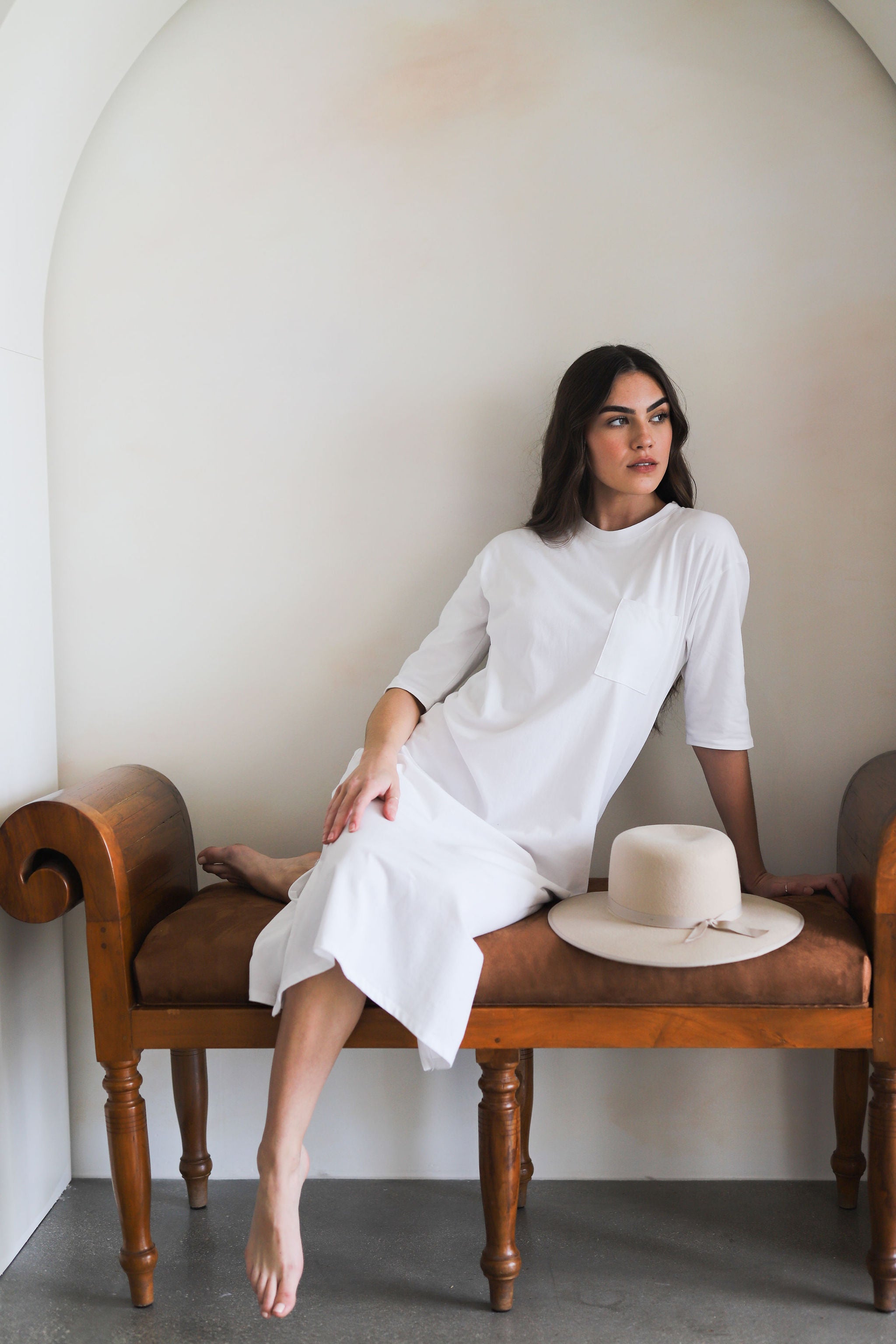 White T-Shirt Midi Dress